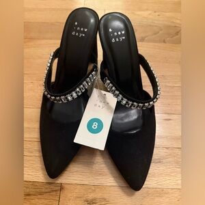 Target A New Day Black Embellished Mules
